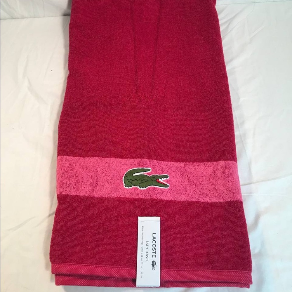 Lacoste Bath Beach Towel Pink